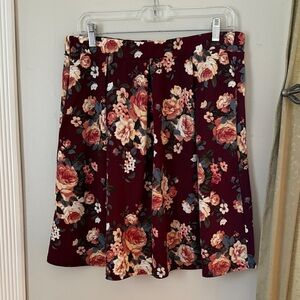 Floral Burgundy Skirt
